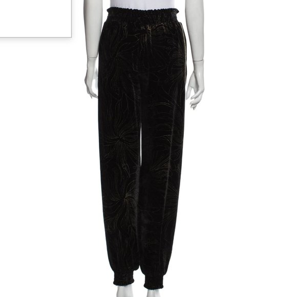 NWT Chloe runway black velvet gold embellished gold jogger pants, size 34/2/xs - Picture 2 of 11